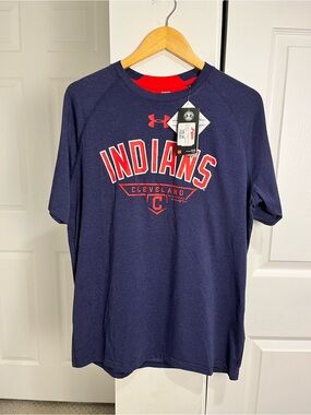 MLB Baseball Cleveland Indians Guardians Under Armour Heat Gear Shirt NWT Medium